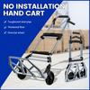 Folding Aluminum Hand Truck Dolly Cart 150KG Capacity Heavy Duty Two-Wheeled TPR Wheels Industrial Cargo Handling Storage