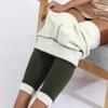High-Waisted Fleece-Lined Lambswool Leggings for Women - Thick, Elastic, Skinny Cotton Pants for Outdoor Wear