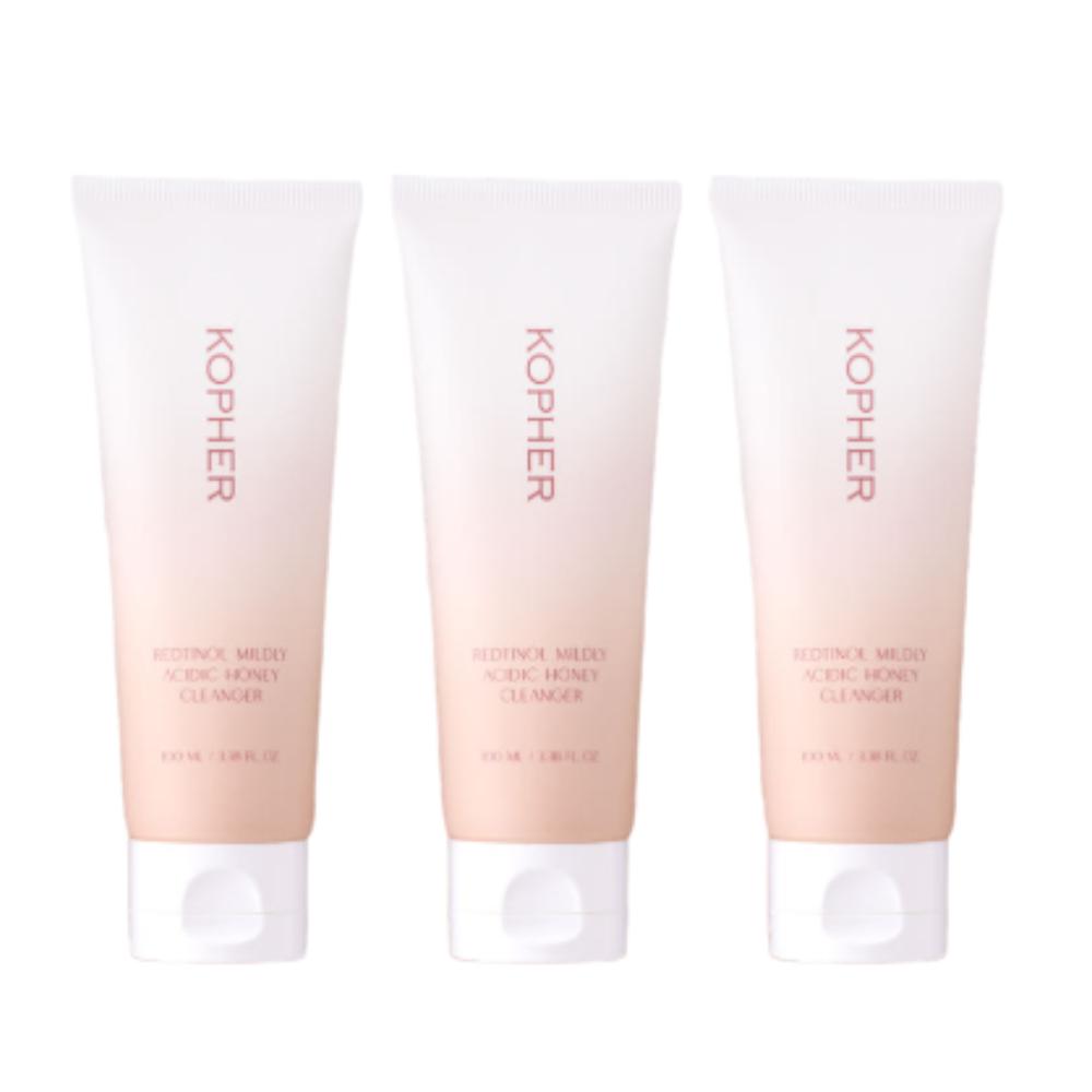KOPHER Redtinol Mild Acidic Honey Cleanser Low pH Gel Cleanser 100ml x 3ea Value Set