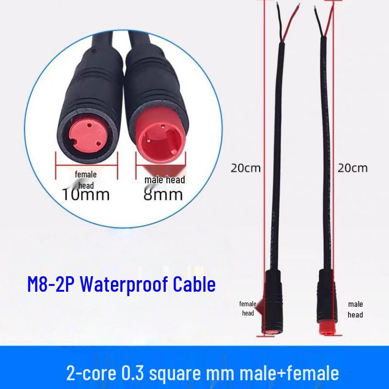 Waterproof M8 Connector for Sensor & EV Wiring: Male & Female, 2P/3P/4P/5P