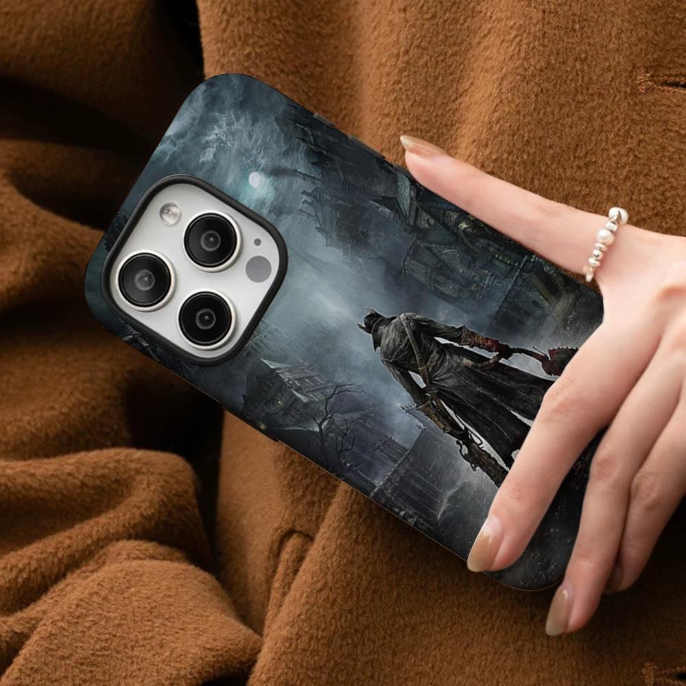 Bloodborne Phone Case For IPhone 16 15 14 13 12 11 Pro Max Plus Samsung S24 S23 Ultra Glossy HD Hard PC Cover
