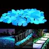 500 Pieces Luminous Blue Stones | Outdoor Garden Pathway Decor, Landscape Lighting for Potted Plants and Aquascapes, Made of Plastic
