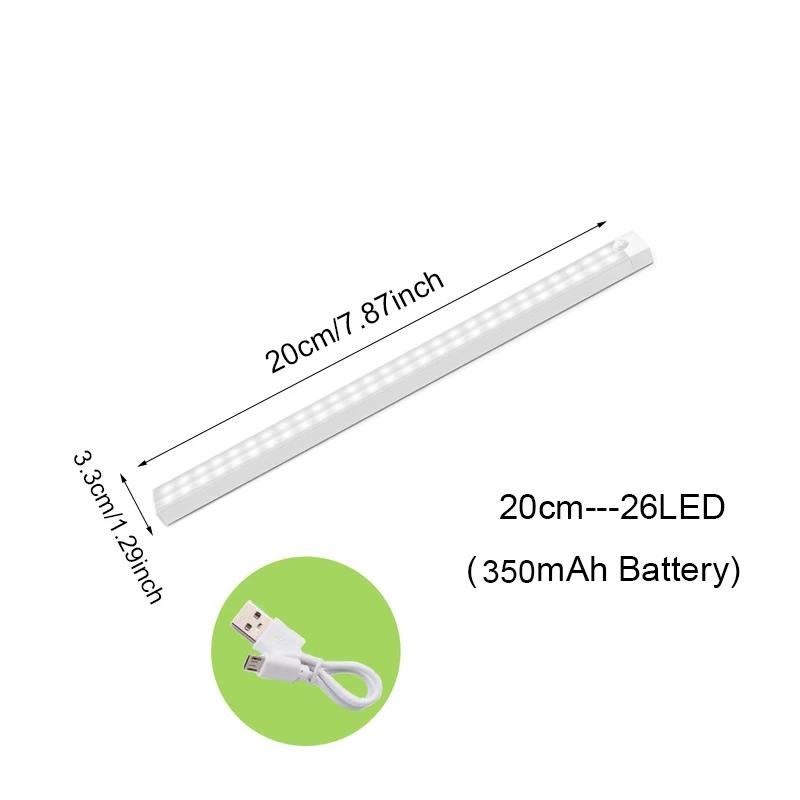 LEDs Under Cabinet Night Light USB Rechargeable Motion Sensor Closet Light Kitchen Bedroom Lighting Kitchen Wall Lamp