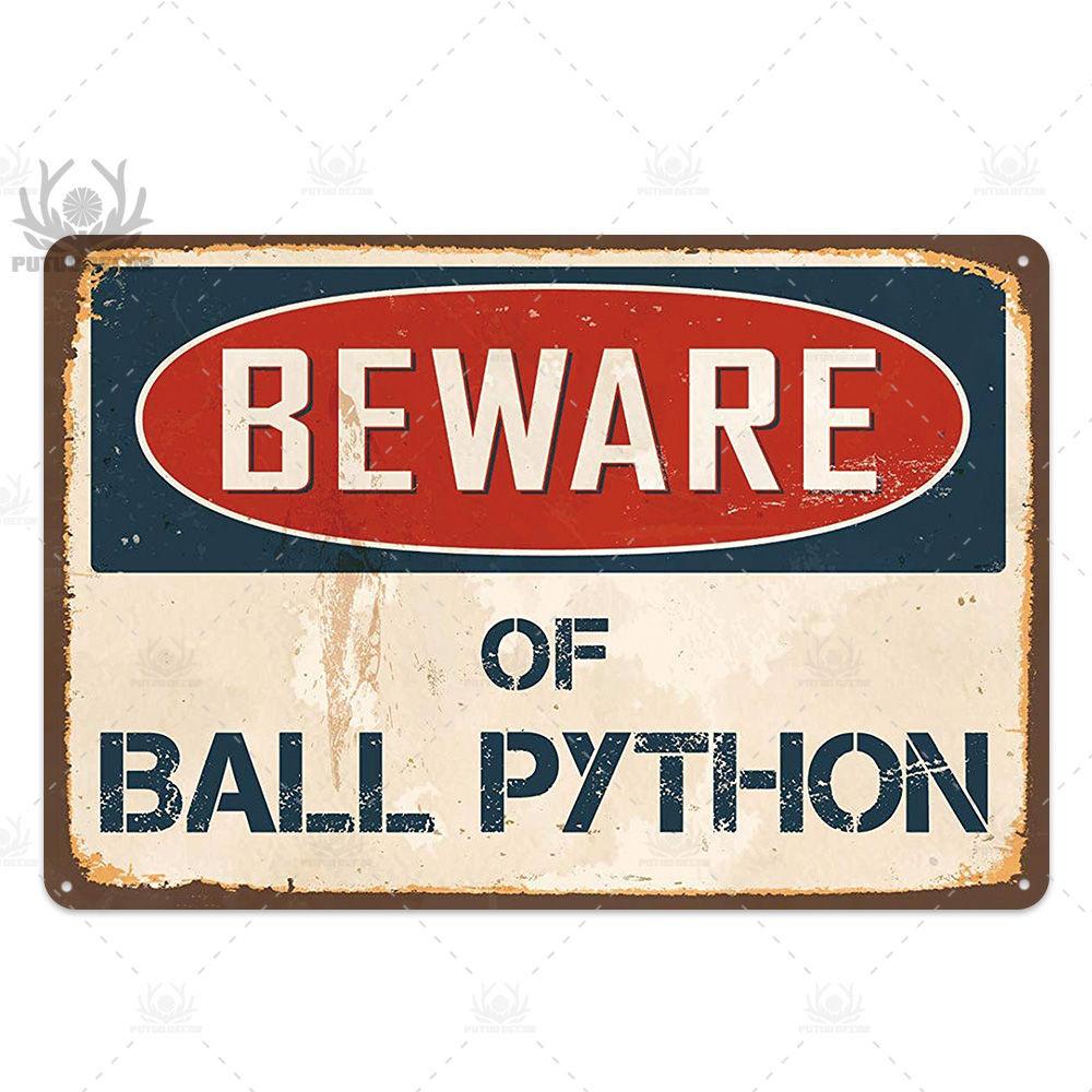 Putuo Decor Beware Vintage Tin Sign Funny Warning Danger Plaque Metal Wall Poster Painting for Room House Shop Bar Man Cave