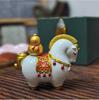 Chinese New Year Wealth & Fortune Gift Set: Year of the Horse Gold Painting with White Horse Decor
