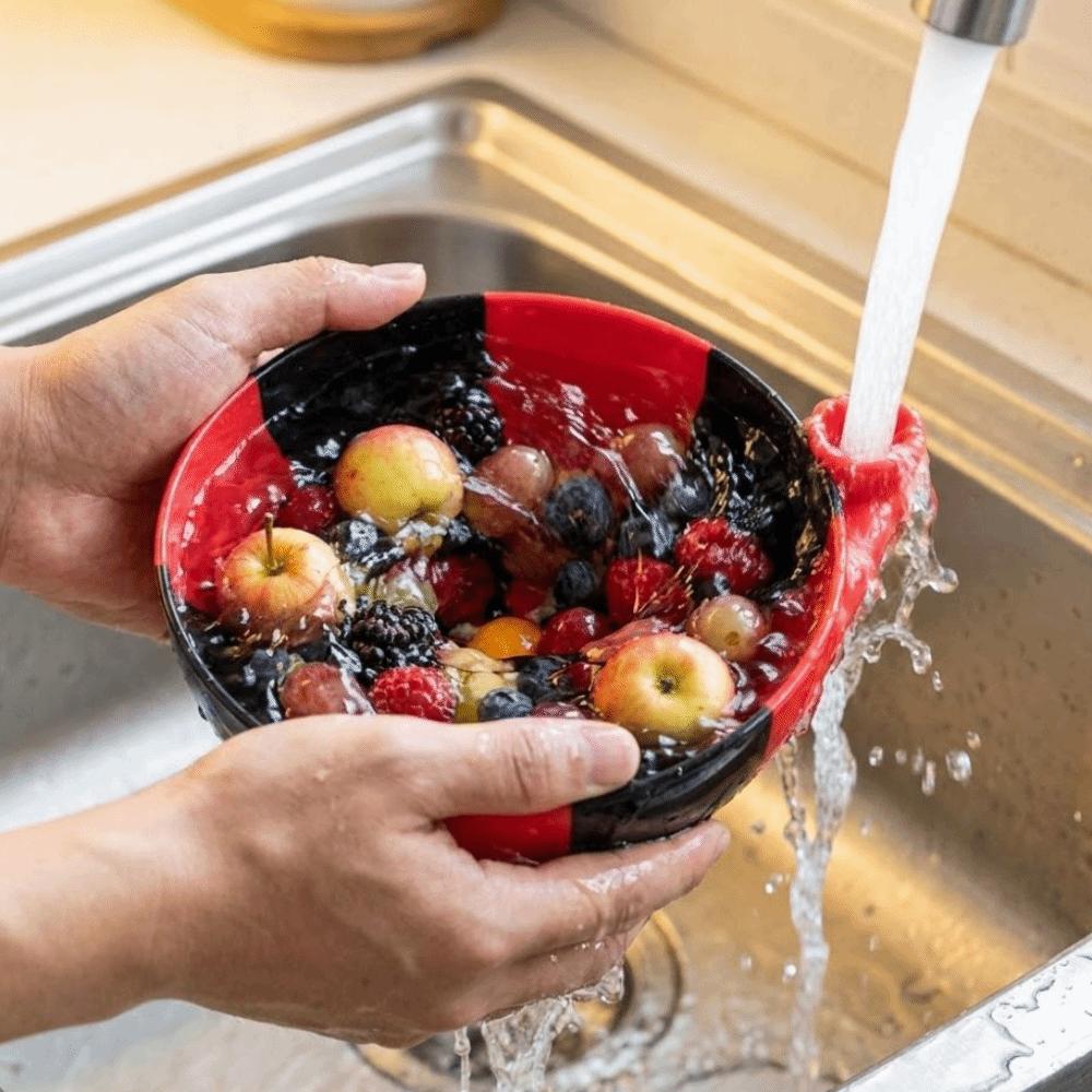Large Capacity Swirl Berry Washing Drain Bowl Dynamic Vortex Fruit Cleaning Bowl Home Kitchen