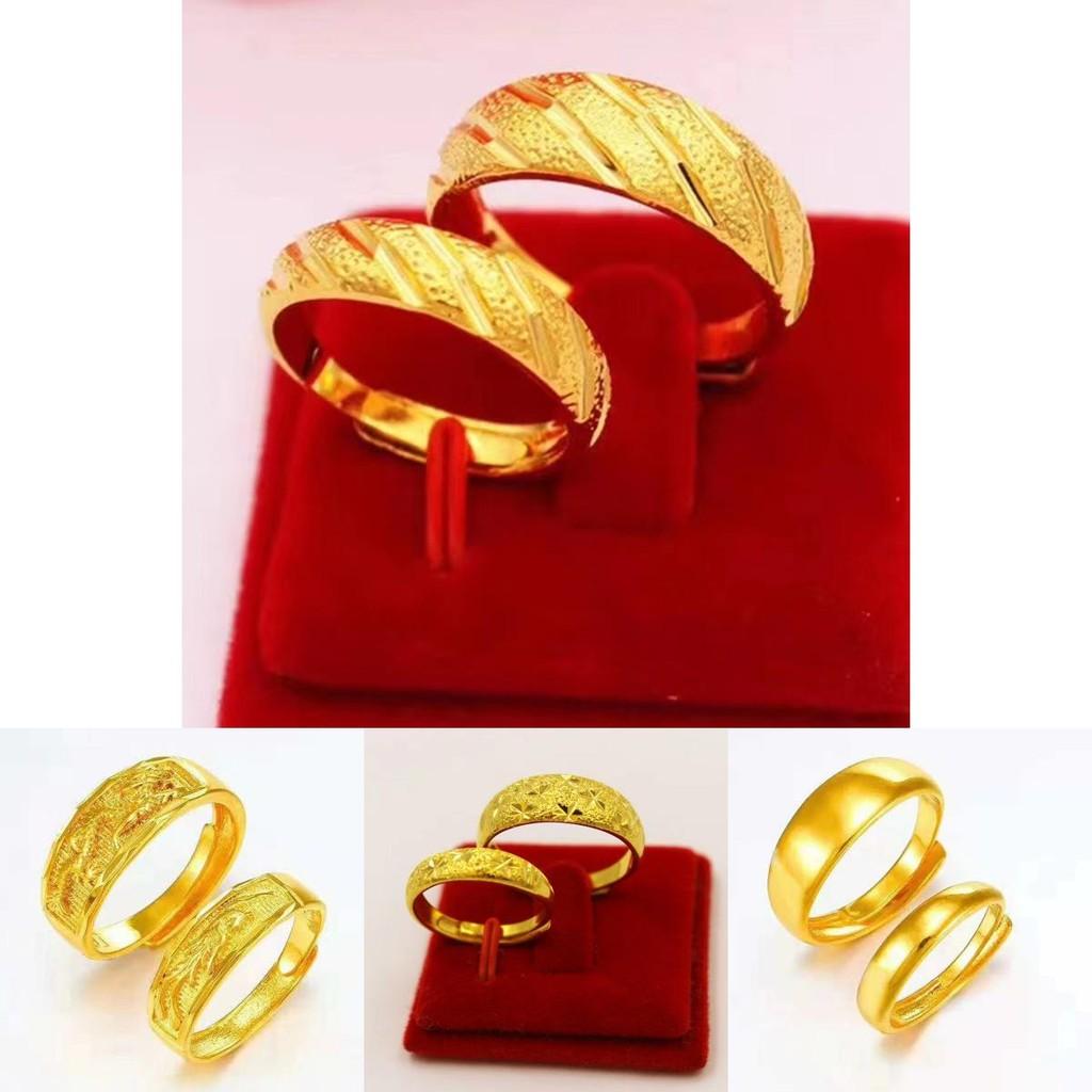 Shower Contemporary Meteor Couples Rings In Luxurious Gold Plated Copper For Trendy Fashion