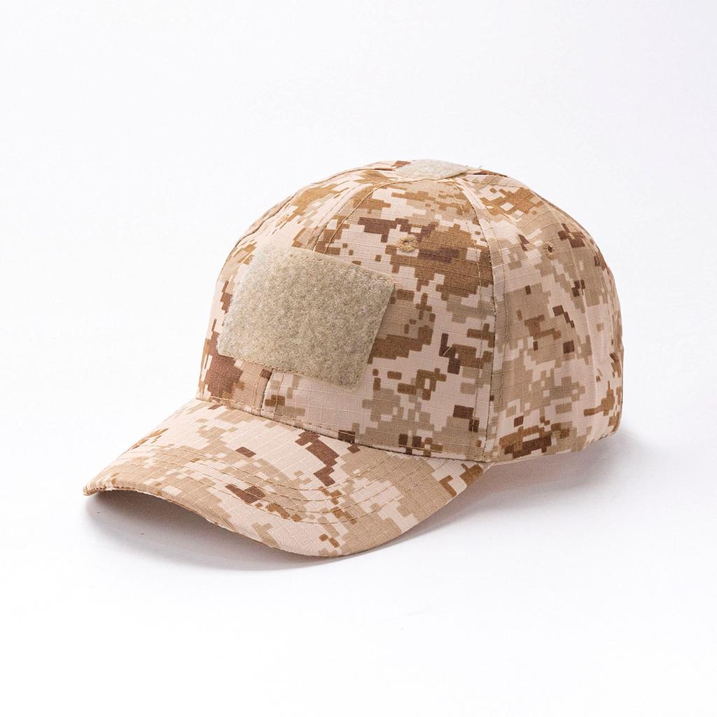 Jarní maskáčová baseballová čepice - Taktická vojenská snapback s Velcro panelem Unisex Prodyšná sluneční čepice Venkovní UV ochrana