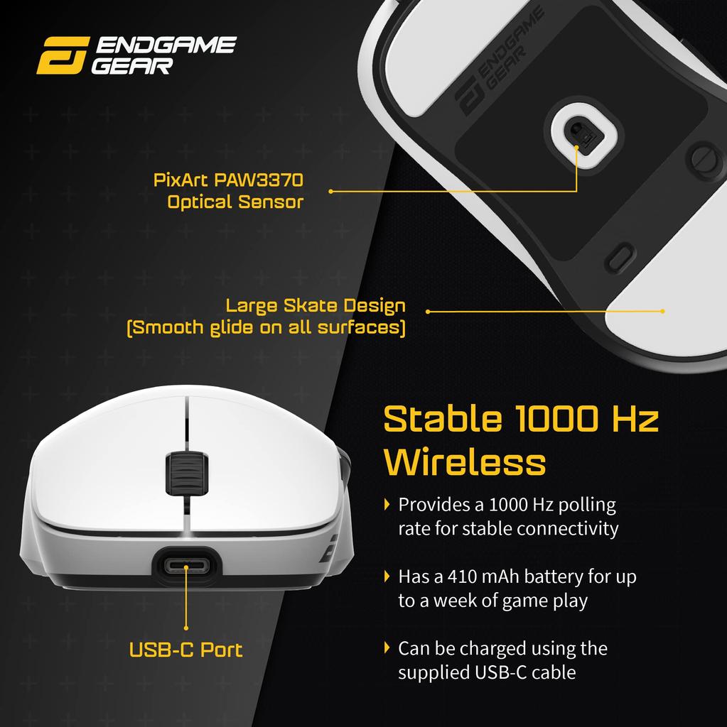 ENDGAME GEAR XM2we Wireless Gaming Mouse, White (EGG-XM2WE-WHT)