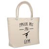 Beach Bag - PLANETEE - Insulated Beach Bag Gym I Can't - Natural Cotton - Large Capacity - Printed In France