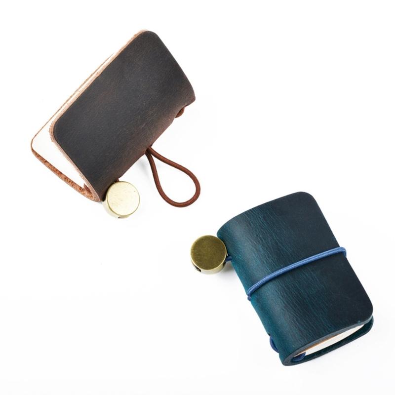 Pocket Leather Notebooks 1.25x1.88Inch Small Leather Journal Pocket Writing Pad For Women Keychain Bag Wallet Charm
