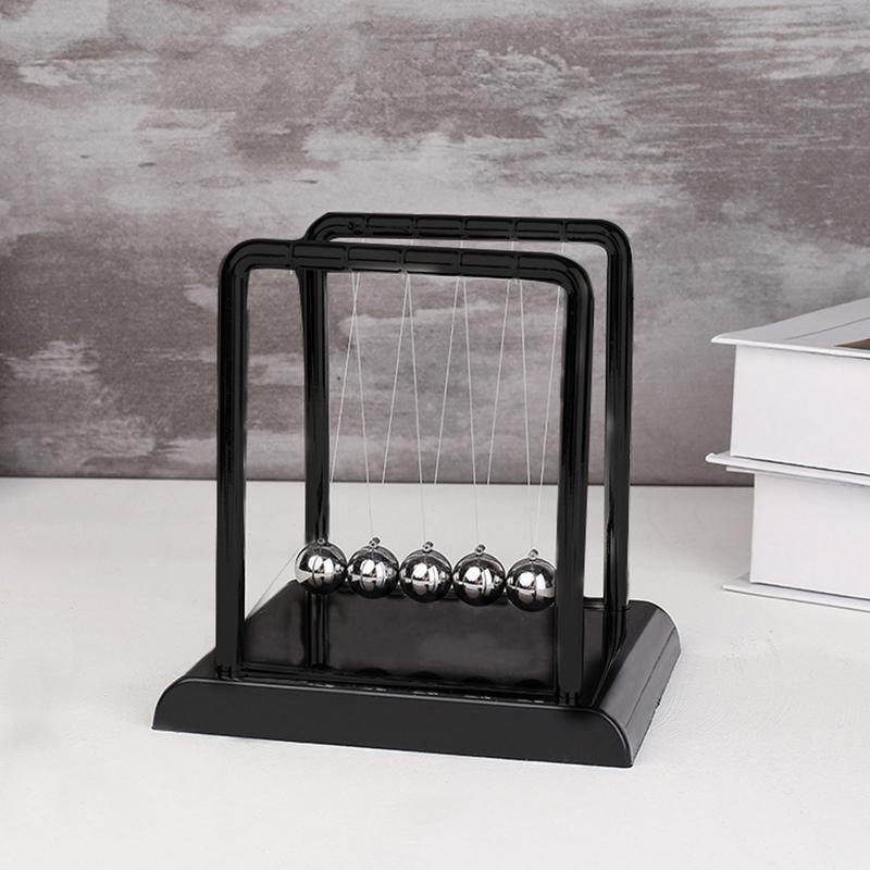

1Pcs Figurines Miniatures Newton Pendulum Balance Balls Stylish Desk Decor Educational Dynamics Toy for Office Home чорний