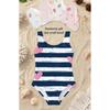 Girls One Piece Swimsuit Cute Cartoon Colorful Flower Print Sleeveless Swimwear Kids Summer Beach Bathing Suit