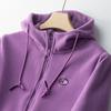 Women Casual Hoodies Printed Letters Warm Polar Fleece Plush Lamb Cardigan Jacket Coat Cashmere Zipper Loose Fit Sweatershirt