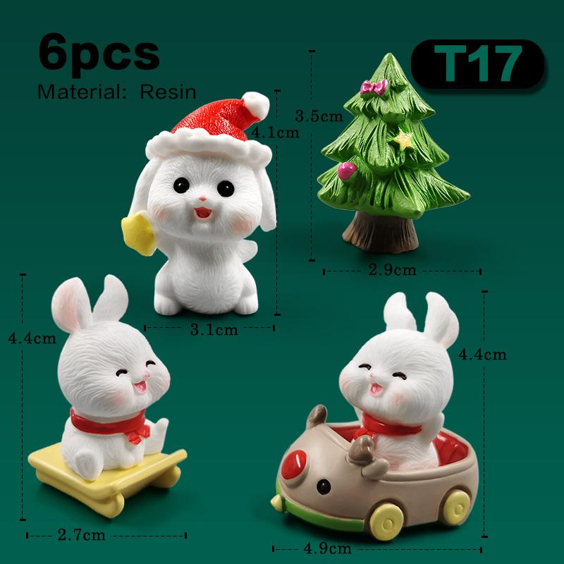 2026 Hot Easter Christmas Rabbit Figurine Landscape Home Kawaii Room Decor Miniature Fairy Garden Decoration Accessories Modern