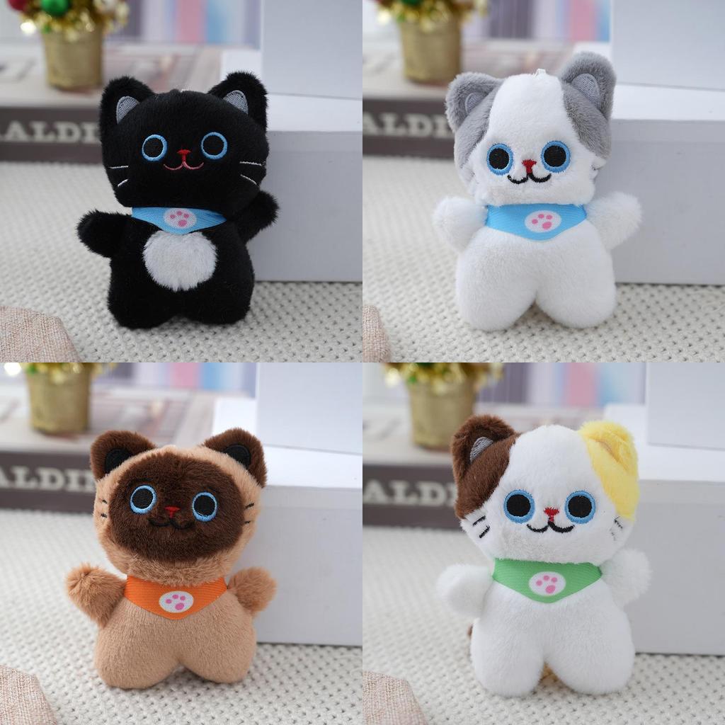 Charming Small Cat Plush Charm Cute Kitty Bag Ornament Fluffy Toy Key Holder