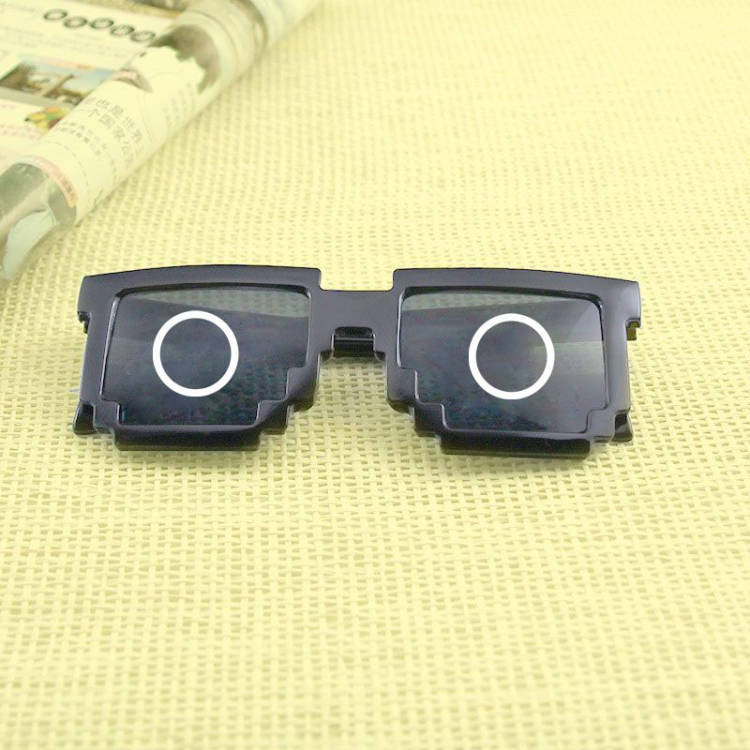 Square Glasses, Two-Dimensional Acting Artifact Sunglasses, Coded Rectangular Pixel Glasses Douyin Kuaishou