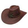 Outdoor Straw Hat Men's Summer Seaside Beach Hat Western Cowboy Hat Men's Women's Mountaineering Sun Hat Sun Hat