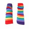 Thin Sun Protective Female Arm Warmers Striped Arm Warmers Knitting  Gloves Rainbow Sleeve Cuff