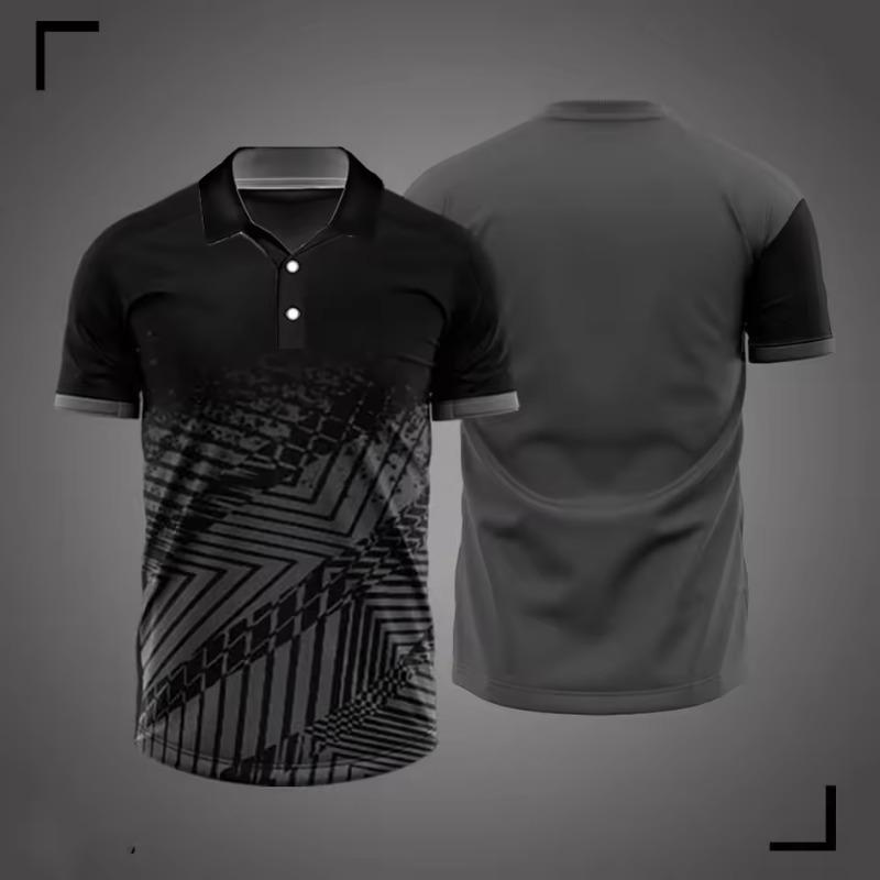 Polo da Uomo a Strisce Colorate Stampate in 3D per Uomo Abbigliamento 2026 Magliette a Maniche Corte Estive Sportive Top con Collo a Revers T-Shirt Oversize