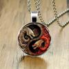 Vintage Yin Yang Dragon Pendant Necklace for Men Chinese Mythology Gothic Punk Jewelry Accessory