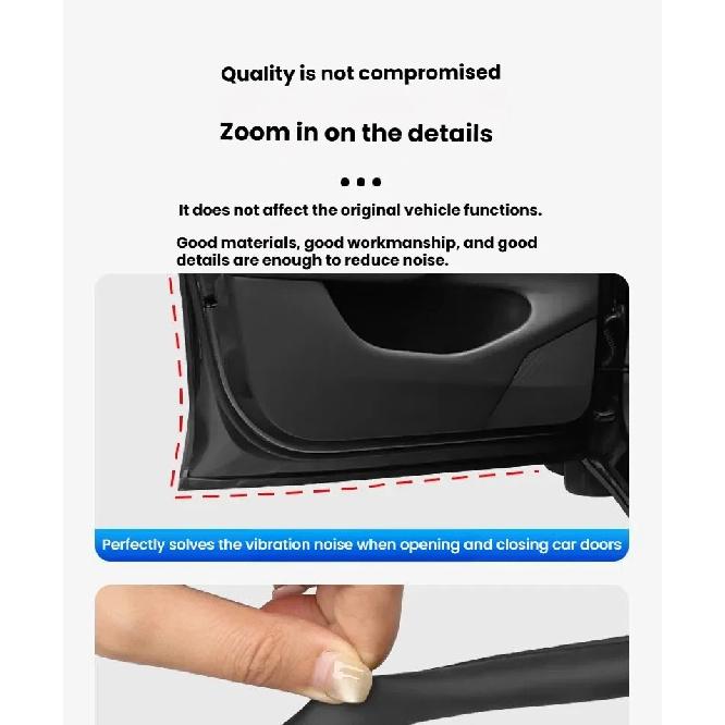 Per Tesla Model YL / Y Juniper 2025+ Striscia Sigillante Gomma Fonoassorbente per Portiera Per Ridurre il Rumore del Vento Kit Fonoassorbente