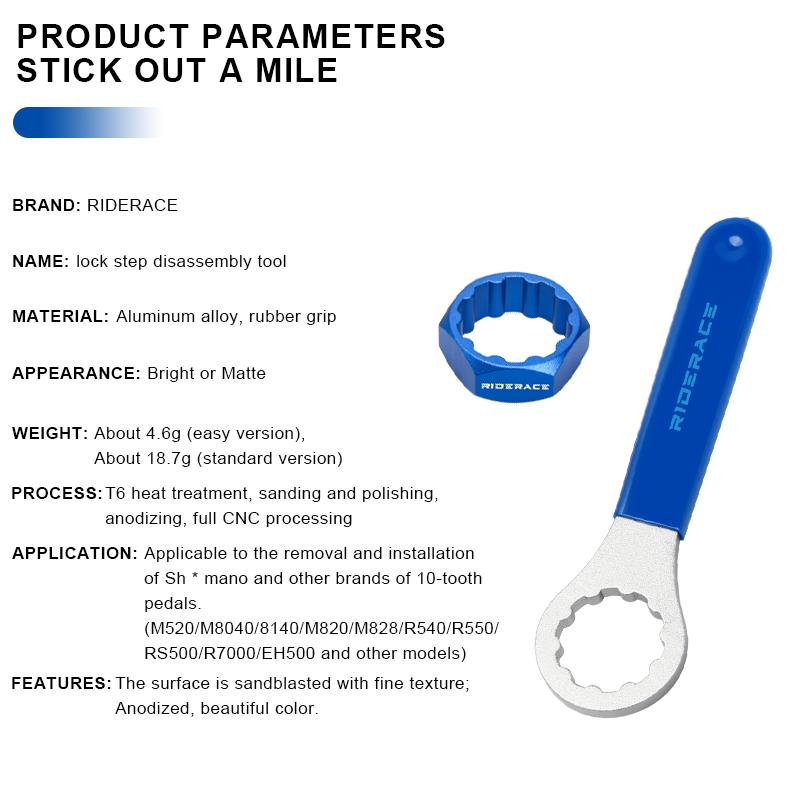 10T Bicycle Pedal Axle Spindle Lockring Removal Tool MTB Road Bike Pedal Disassembly Tool For Shimano M520/M8040/M8140/M820/M828