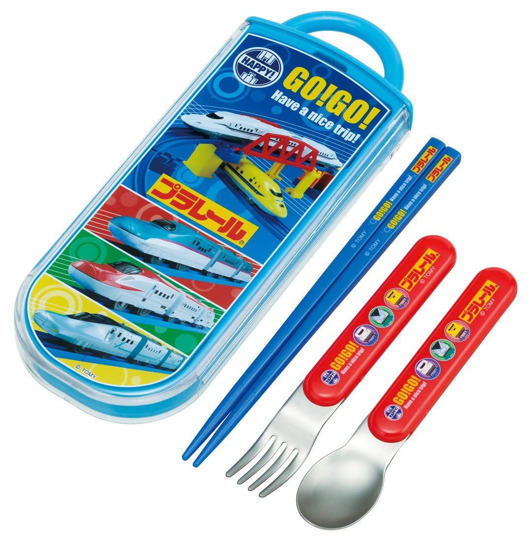 

Skater Antibacterial Trio Set of and Fork Made in Kids Ag+ Chopsticks, Spoon, (Plarail 21), Japan, TACC2AG-A