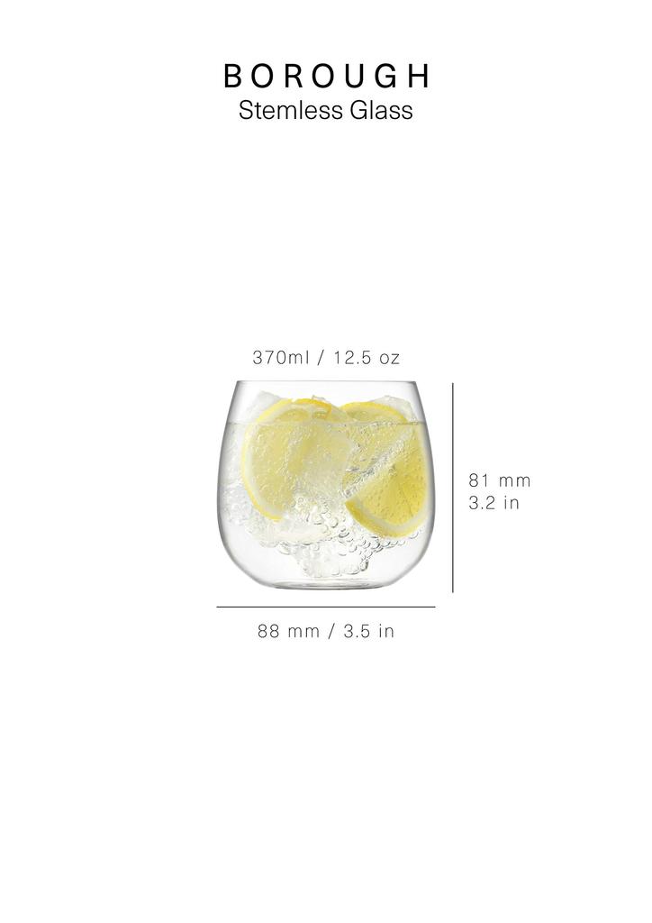 LSA Borough Stemless Glass x 4 (G1621-13-301)