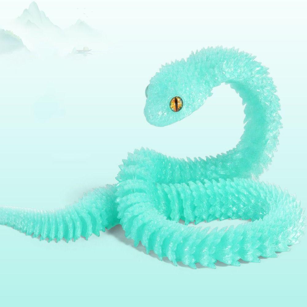 30/45/60cm 3D Printed Snake Toy Multicolor Simulation Snake Model Christmas