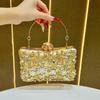 Light Luxury Rhinestone Embellished Evening Clutch With Lock Closure For Formal Occasions