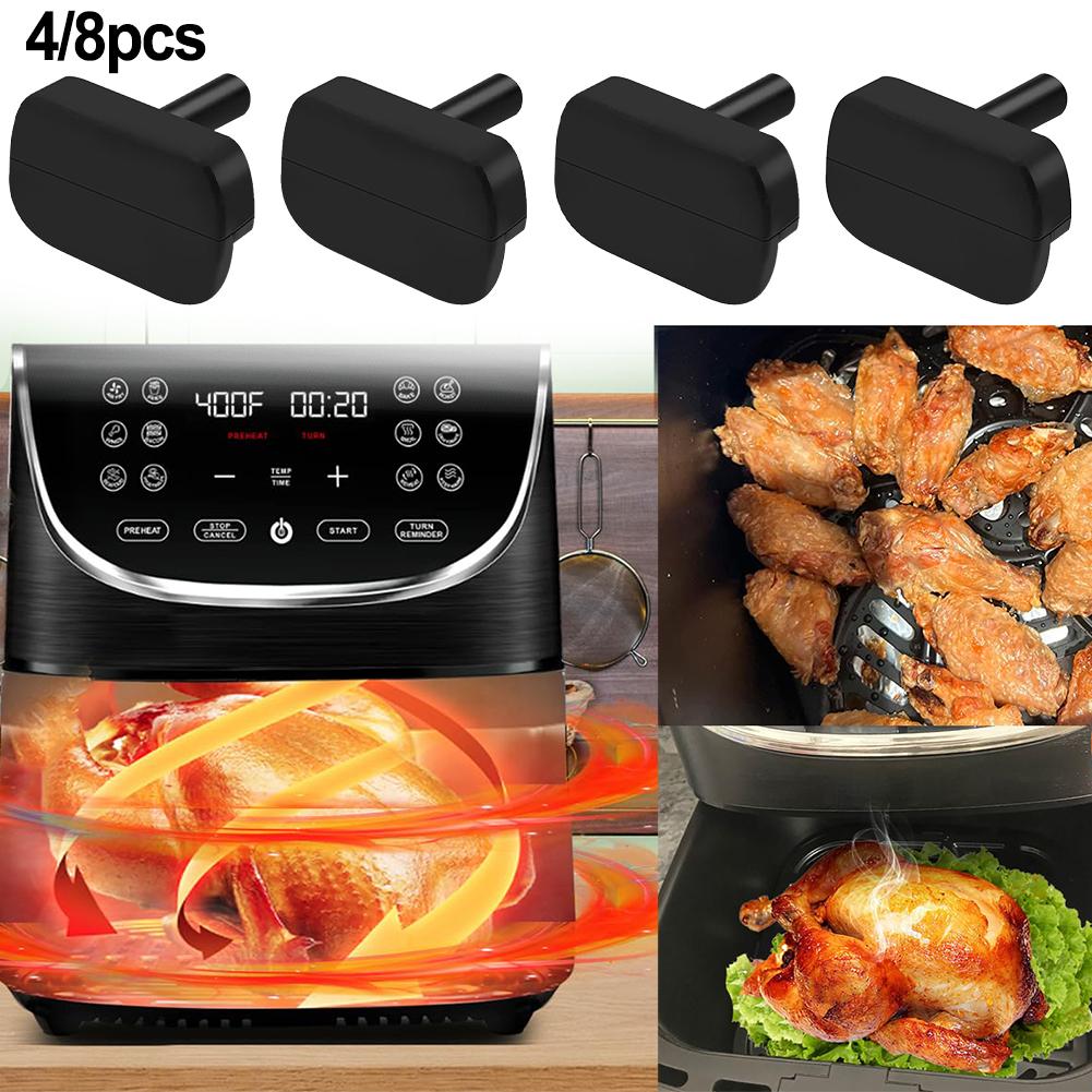 4/8 Stück Heißluftfritteuse Silikon-Stoßfänger Tablett Schutzhülle Spitzen Ersatz Kratzfest Hitzebeständig Heißluftfritteuse Teile