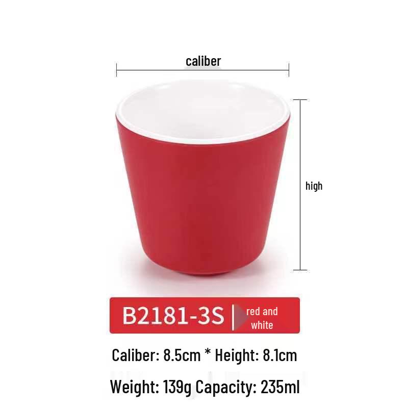 Dual-Color Melamine Tea Cup - Porcelain-Like Plastic Cup for Restaurants, Hot Pots, and Cafeterias