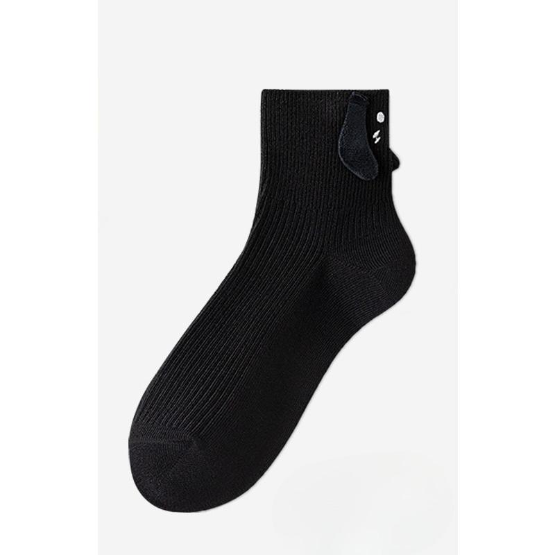 Women's Summer Thin Cartoon Cute Three-dimensional Ear Socks, Versatile Sweat-absorbing and Odor-proof Short Socks, Boneless