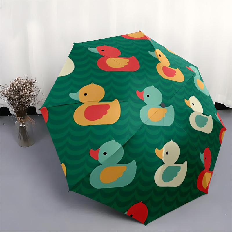 1pc Duck Pattern Automatic Open/Close Umbrella - Compact Travel Umbrella, Gift for Birthday, Yy251208118
