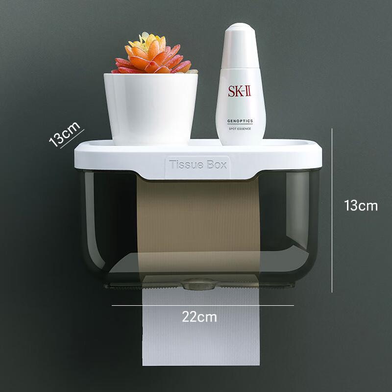 Shixun No-Drill Wall-Mounted Marble Tissue Box & Toilet Paper Holder