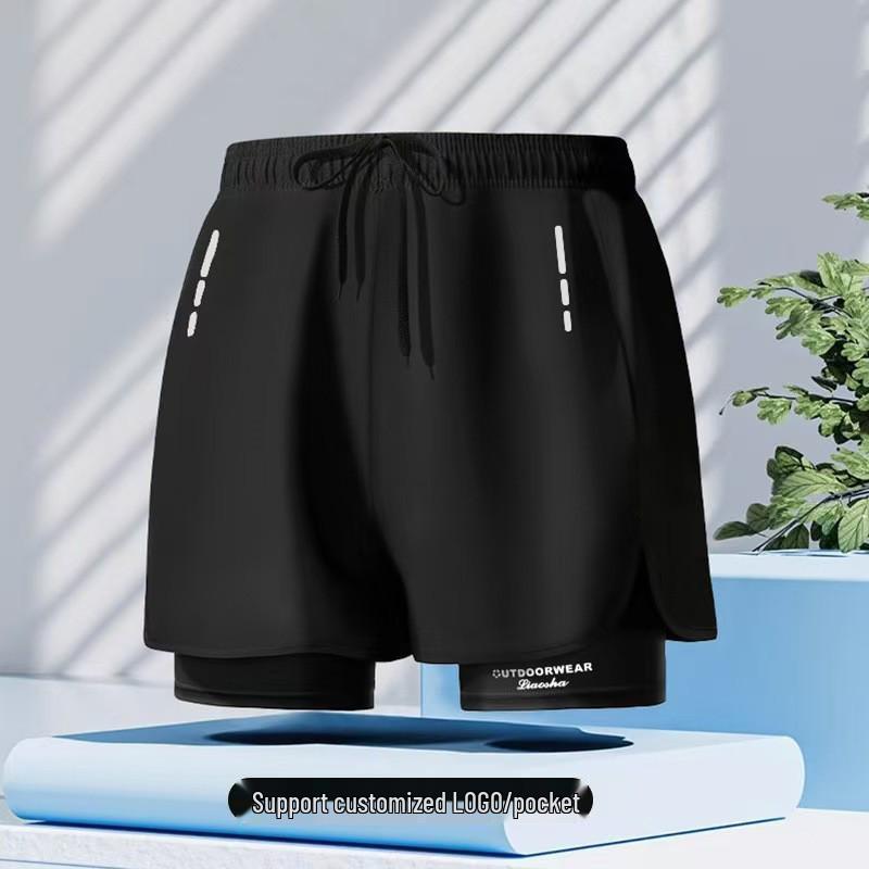 Men's Quick-Dry Plus-Size Swim Trunks: Anti-Embarrassment Boxer Briefs for Beach & Hot Spring