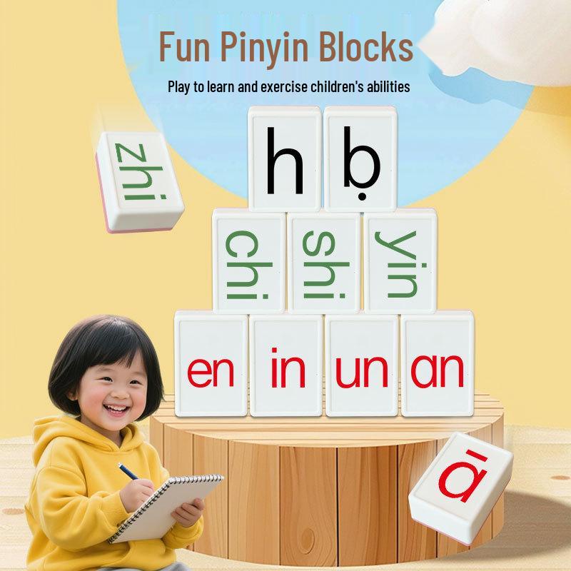 Pinyin Mahjong Steine & Karten: Frühkindliches Lernspielzeug