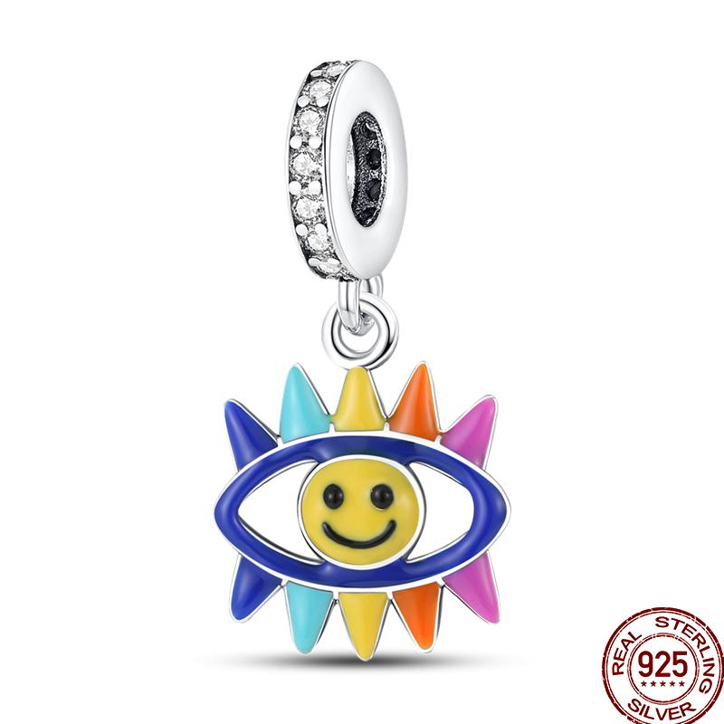 Copper Colored Zircon Rainbow Unicorn Mermaid Flower Charm Beads Suitable For 3Mm Original Bracelet