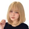 AQUADOLL Medium Bob Wig with See-Through Bangs, Blonde and Pink Hair, High-Tone, Free Size, C4. Candy Blonde (wg367C4)