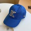 Stylish Korean Brand K Letter Embroidered Round Top Curved Brim Baseball Cap Unisex Casual Sunscreen Breathable Hat