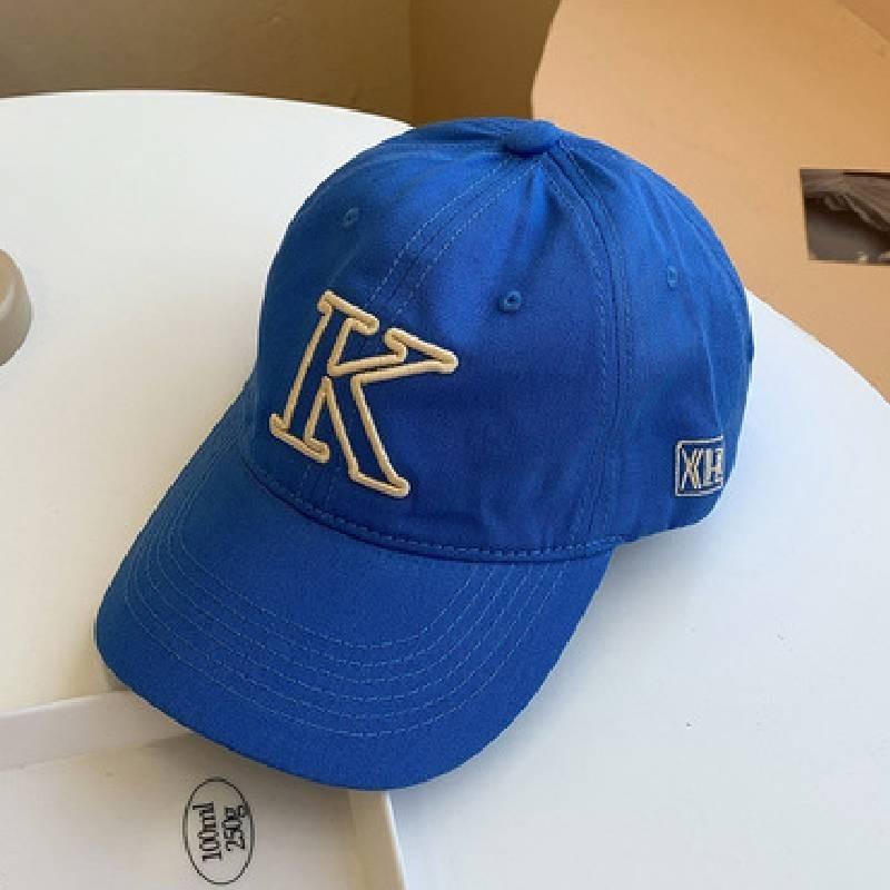 

Stylish K Letter Embroidered Street Snap Baseball Cap Men Women Duck Tongue синий