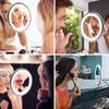 Flexible Gooseneck Makeup Mirror with LED Light 10X Magnifying Mirror Suction Cup Bright Diffused Light And 360 Degree Swivel