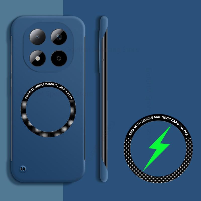 Magnetische Handyhülle in Candy-Matt ohne Rahmen für Redmi Note 15 Pro Plus 5G Wireless mit Magsafe-Funktion, robuste PC-Abdeckung mit matter Oberfläche, passend für Redmi Note 14, 13 und 15 Pro Plus.