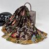 Foulard in Seta Floreale Stile Coreano: Sciarpa da Donna Leggera, Calda e Versatile Autunno/Inverno