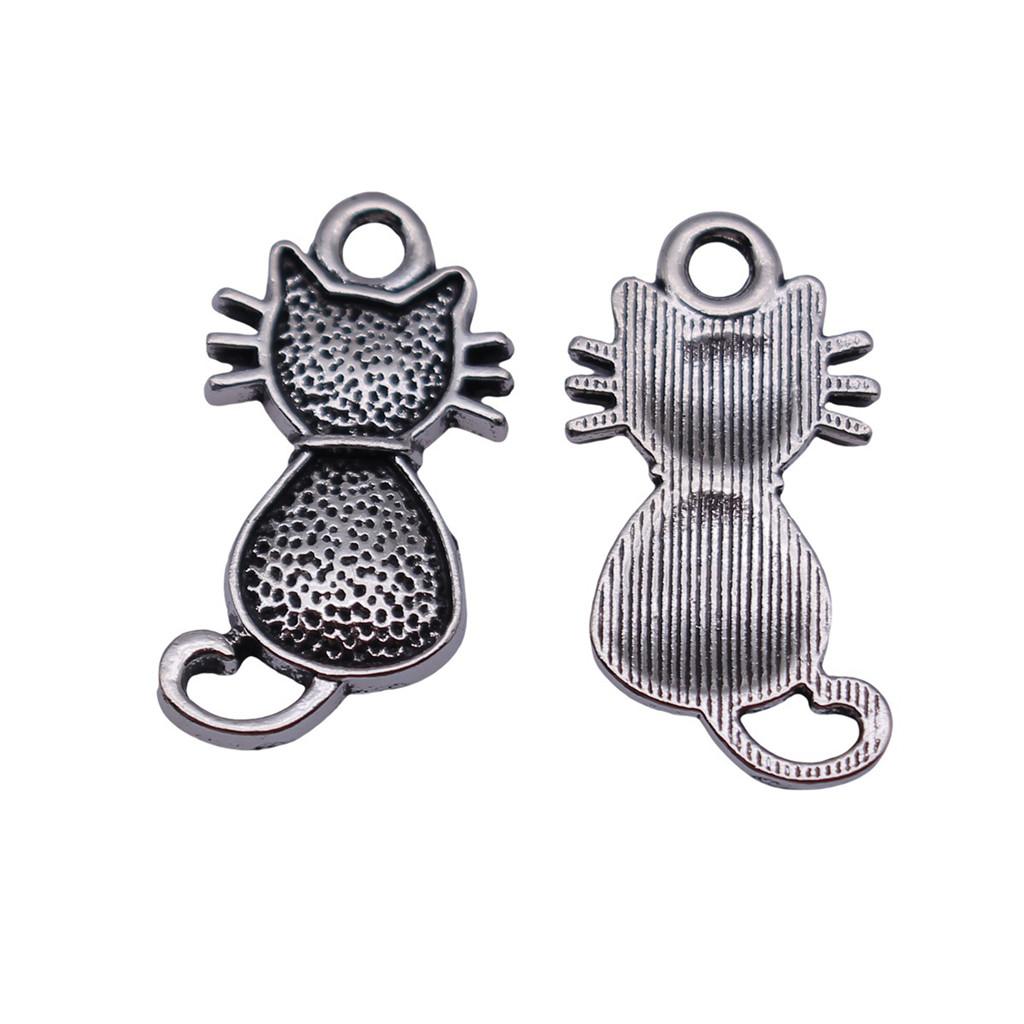 Charms Cat Pendants Heart Alloy Crafts For DIY Jewelry Making Accessories