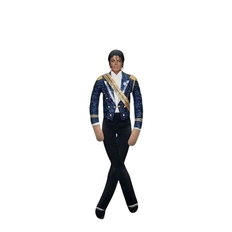Cosplay Anime MJ Michael Jackson Peluche Peluche Poupée Accessoire Peluche Peluche Figure Poupées Décoration de Chambre Abstraite Articulation Mobilité Accessoires vert