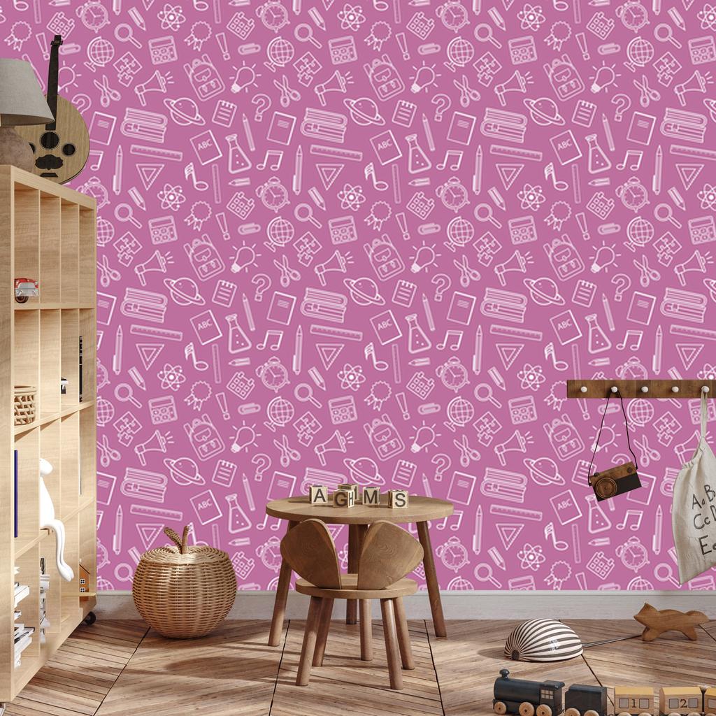 Wallpaper School Supplies Purple, Purple Center 50x1000