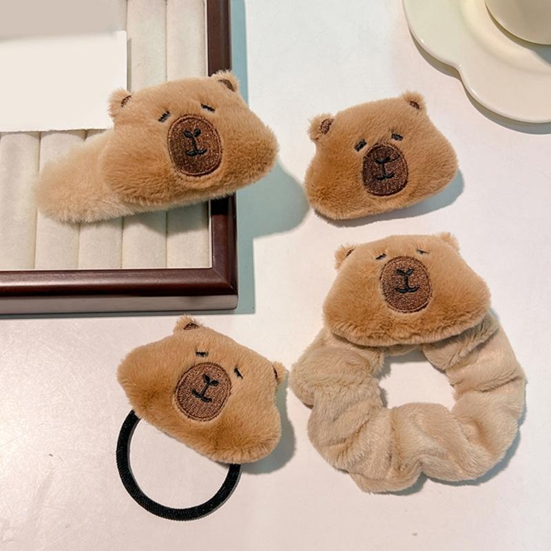 Tiara Adorável de Capivara Peça de Cabeça Peluda para Bailes de Formatura Aniversários Acessório de Cabeça Divertido Presilha de Cabelo de Capivara Acessório de Cabeça