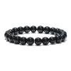Minimalist Elegance 2Pcs Couple Bracelet Handmade Obsidian Malachite Tiger Eyes Paired Beaded Braslet Valentine Day Accessories